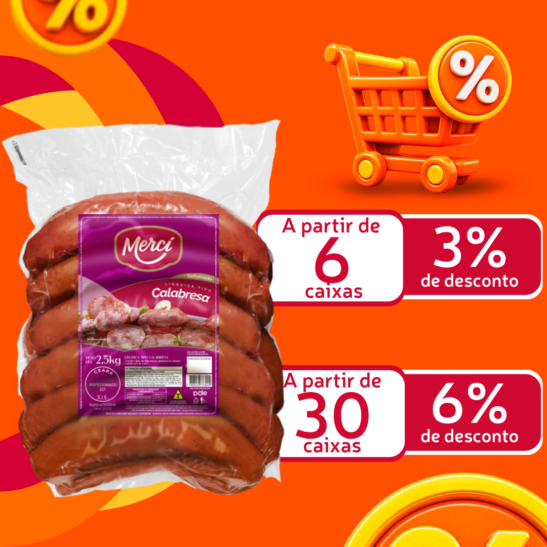Lingui&ccedil;a Calabresa 2,5kg - Merc&iacute;